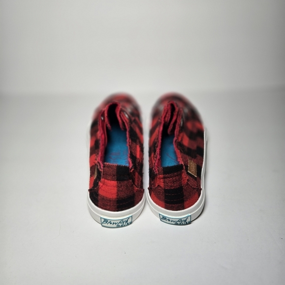 Blowfish Malibu Red and Black Plaid Slip-On 8.5 Womens Sneakers - Picture 5 of 13